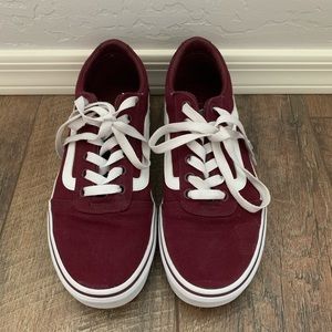 Maroon Old Skool Vans Womens